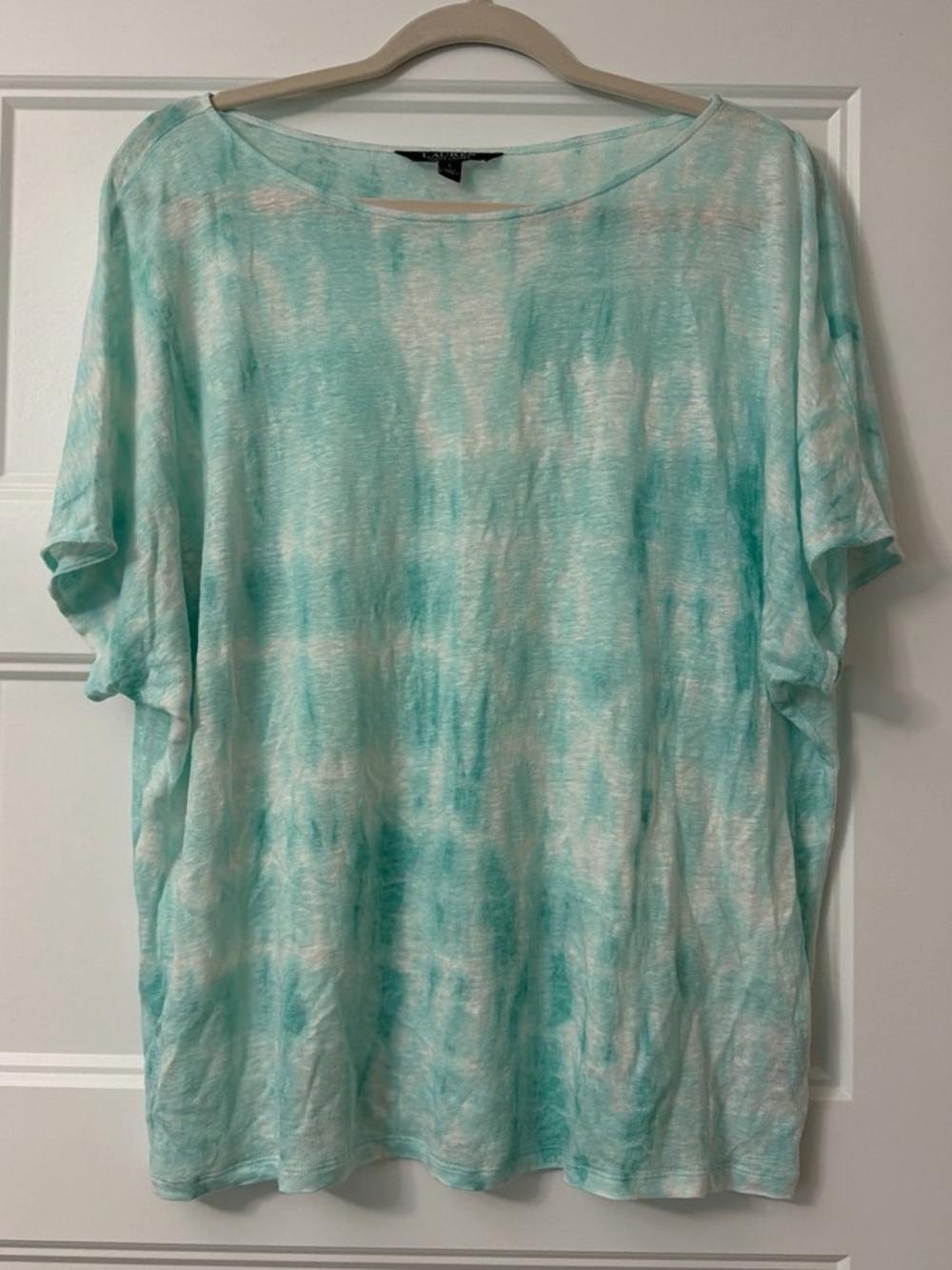 Ralph Lauren Teal & White Tie-Dye Short Sleeve Tee